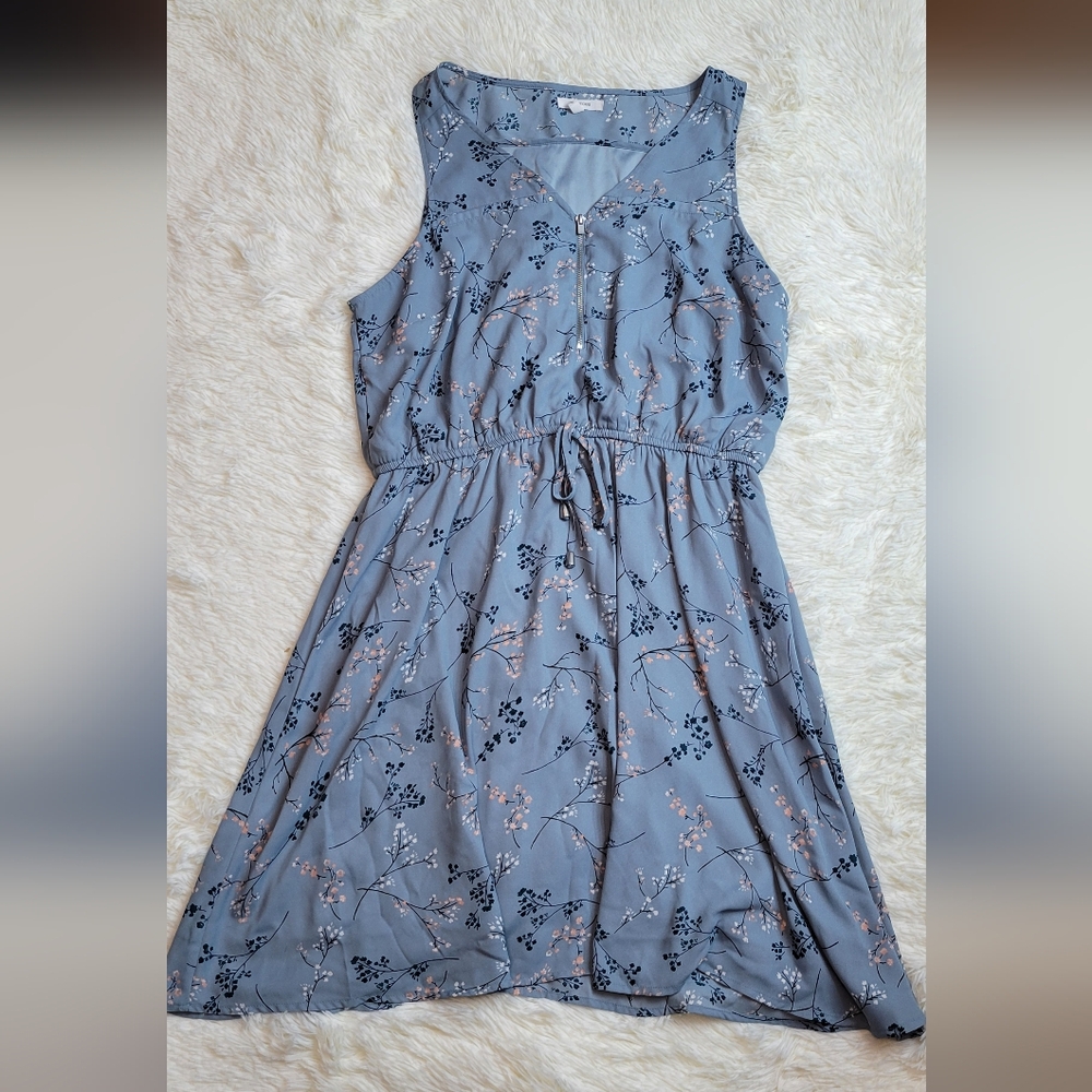 Maurices Summer Floral Dress Size L Blue
